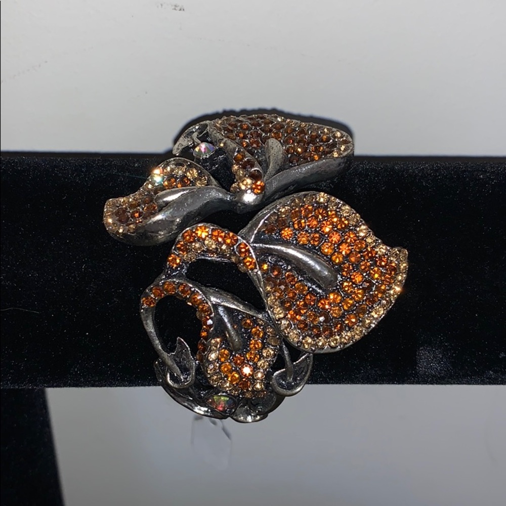 Distressed Orange flower bracelet